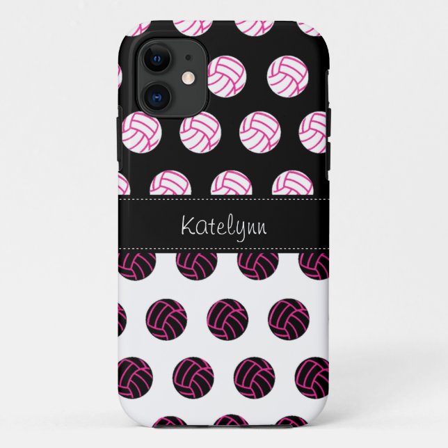 Niedlicher und Trendy Polka-Punkt-Volleyball Case-Mate iPhone Hülle (Rückseite)