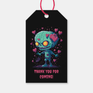 Niedlicher und unheimlicher Halloween-Zombie Geschenkanhänger
