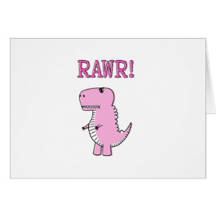 Niedlicher und wütend rosa Cartoon T-Rex Dinosauri