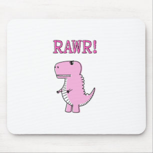Niedlicher und wütend rosa Cartoon T-Rex Dinosauri Mousepad