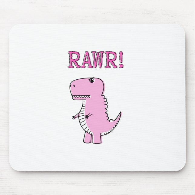 Niedlicher und wütend rosa Cartoon T-Rex Dinosauri Mousepad (Vorne)