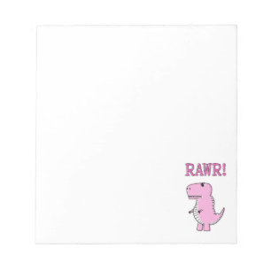 Niedlicher und wütend rosa Cartoon T-Rex Dinosauri Notizblock