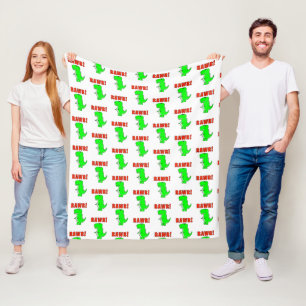 Niedlicher und wütender grüner Cartoon T-Rex Dinos Fleecedecke