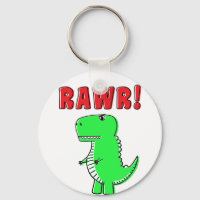 Niedlicher und wütender grüner Cartoon T-Rex Dinos