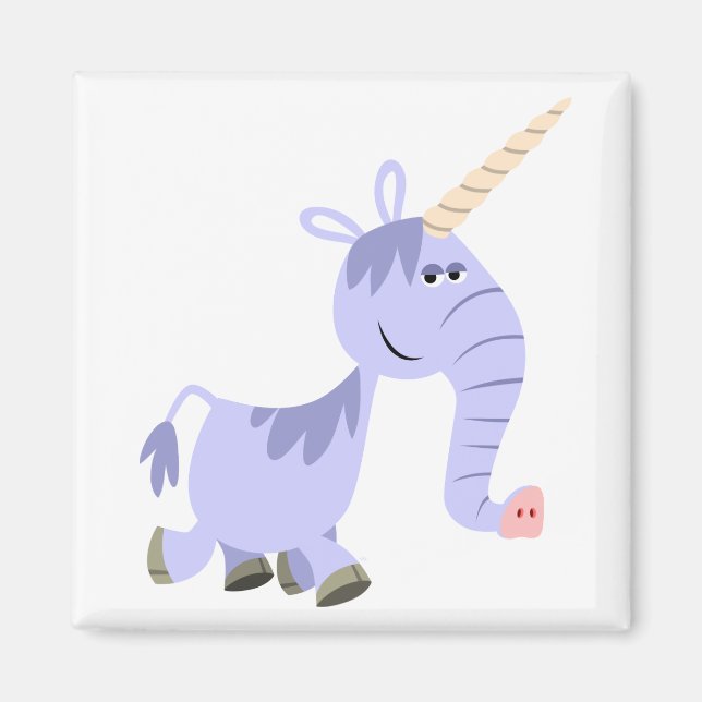 Niedlicher ungewöhnlicher Cartoon Unicorn Magnet (Vorne)