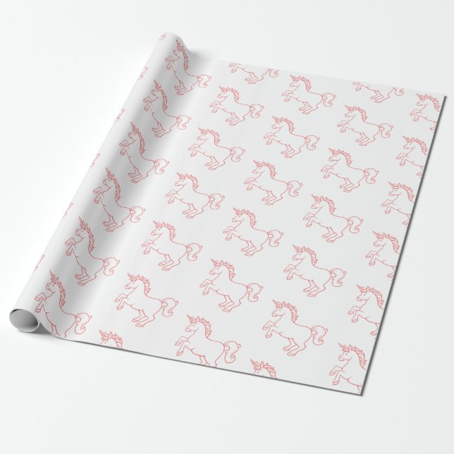Niedlicher Unicorn Geschenkpapier (Ungerollt)