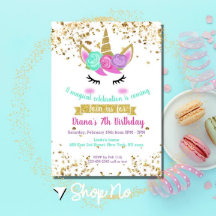 Niedlicher Unicorn Gold Glitzer Girl's Magical Bir