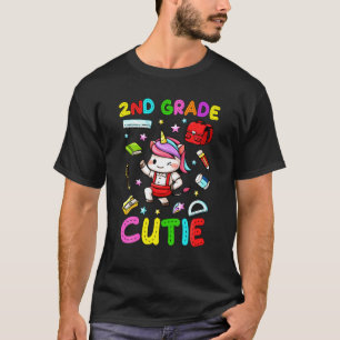 Niedlicher Unicorn Grader erster Tag der 2. T-Shirt