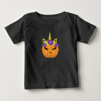 Niedlicher Unicorn Pumpkin Halloween Kostüm T - Sh Baby T-shirt