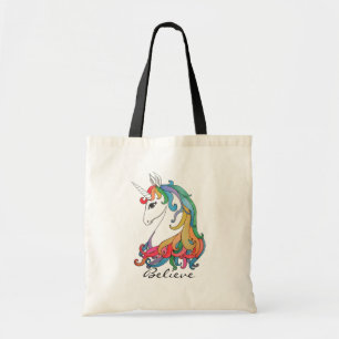Niedlicher Unicorn Regenbogen des Watercolor Tragetasche