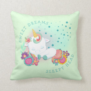 Niedlicher Unicorname Sweet Dreams Sleepy Head Gre Kissen