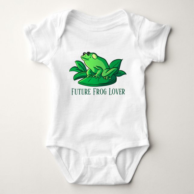 niedlicher unisex Froschfreund hinzufügen  Baby Strampler (Vorderseite)