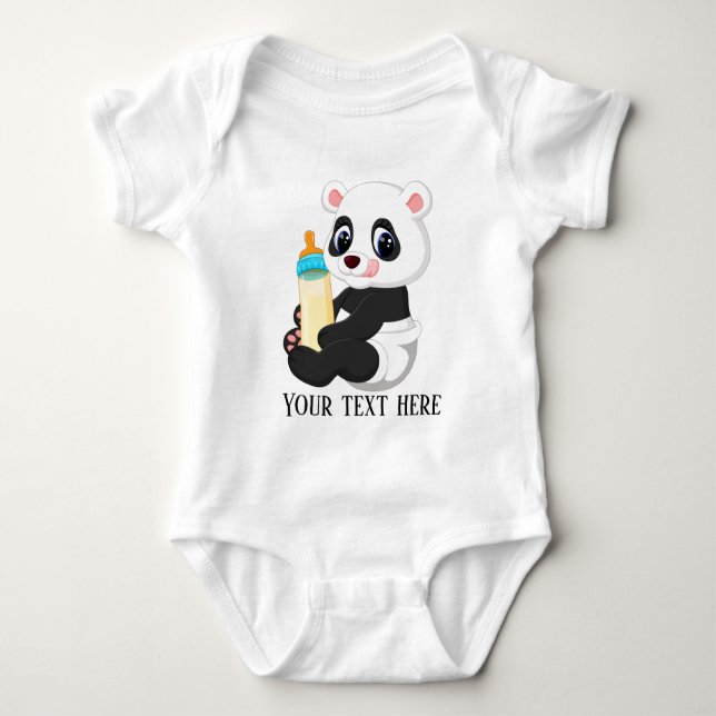 niedlicher unisex Panda-Bär Baby Strampler (Vorderseite)