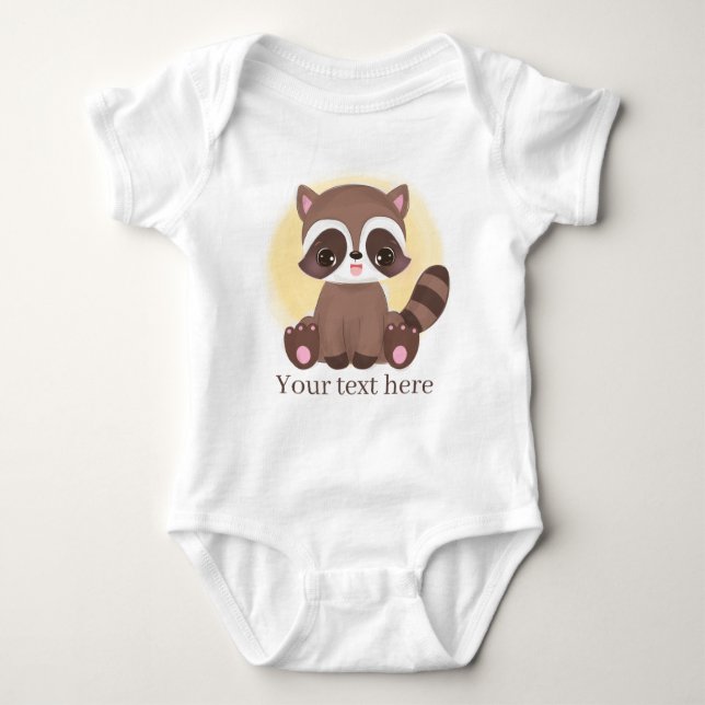 niedlicher Unisex-Waschbär Baby Strampler (Vorderseite)
