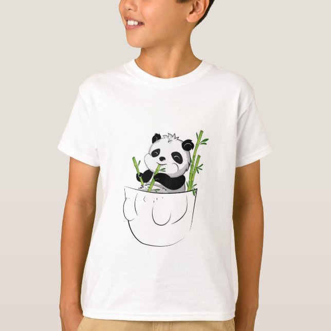 Niedlicher Unisexpanda in einem Taschen-T - Shirt (Vorderseite)