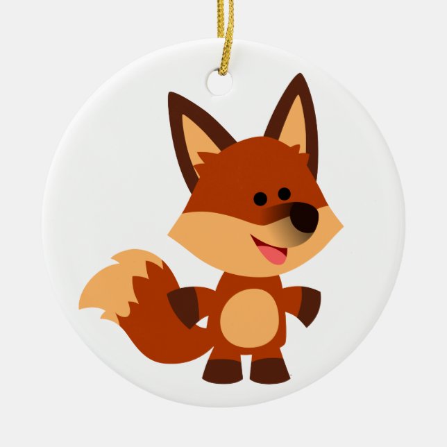 Niedlicher unschuldiger Cartoon Fox Ornament (Vorne)
