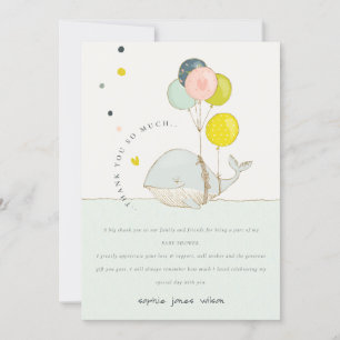 Niedlicher Unterwasserballon Herzwal Babydusche Dankeskarte