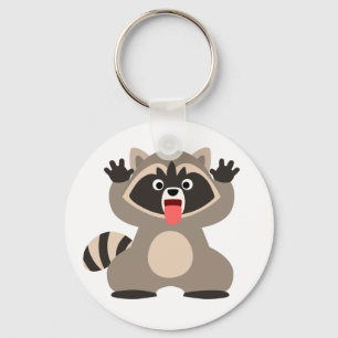 Niedlicher unverschämter CartoonRaccoon Schlüsselanhänger