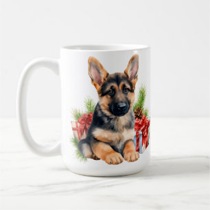 NIEDLICHER URLAUB CHRISTMAS DEUTSCHE SHEPHERD HUND KAFFEETASSE