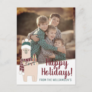 Niedlicher Urlaub Llama Foto Design Postkarte