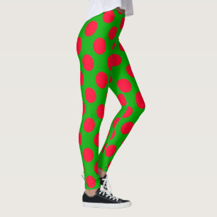 Niedlicher Urlaub Red Green Polka Dot Weihnachtsbr Leggings