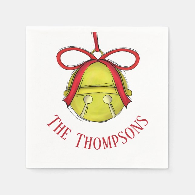 Niedlicher Urlaub Whimsisches Familienfest Weihnac Serviette (Vorderseite)