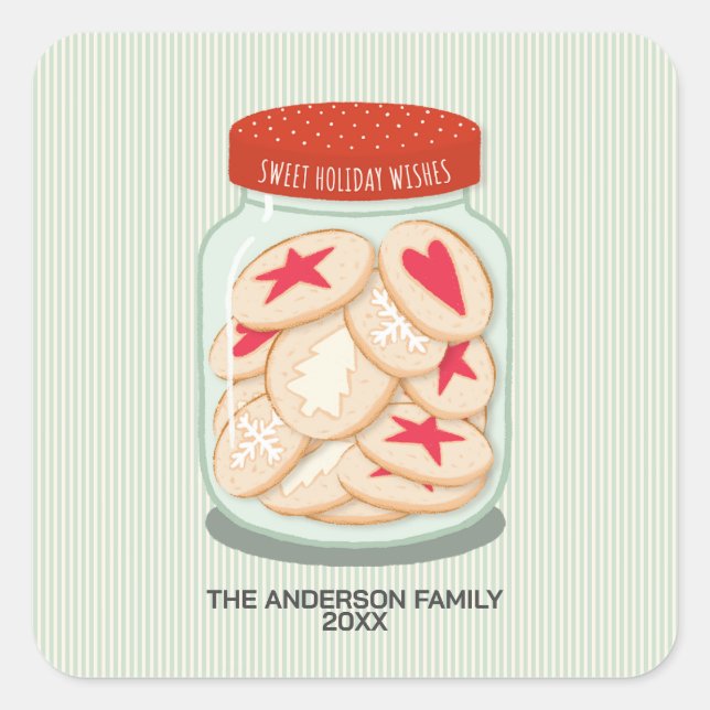 Niedlicher Urlaub wünscht Weihnachten Quadratischer Aufkleber (Vorderseite)