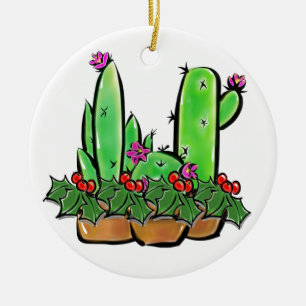 Niedlicher Urlaub Xmas Cactus cacti succuli Keramik Ornament