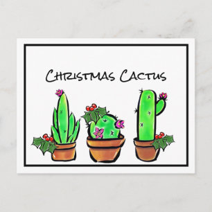 Niedlicher Urlaub Xmas Cactus cacti succuli Postkarte
