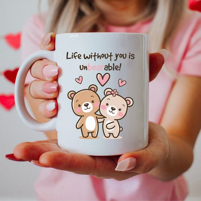 Niedlicher Valentinbär, Funny Valentine Couple Kaffeetasse (Von Creator hochgeladen)