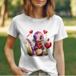 Niedlicher Valentindrache Adorable Lovethemed Drac T-Shirt