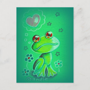 Niedlicher Valentine-Liebe-Frosch Feiertagspostkarte