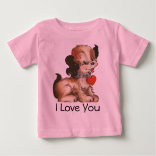 Niedlicher Valentine Puppy T - Shirt für Baby
