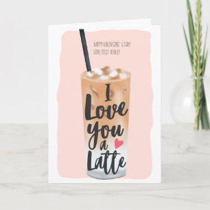 Niedlicher Valentinkaffee latte Angebot 3 Fotos Co Karte