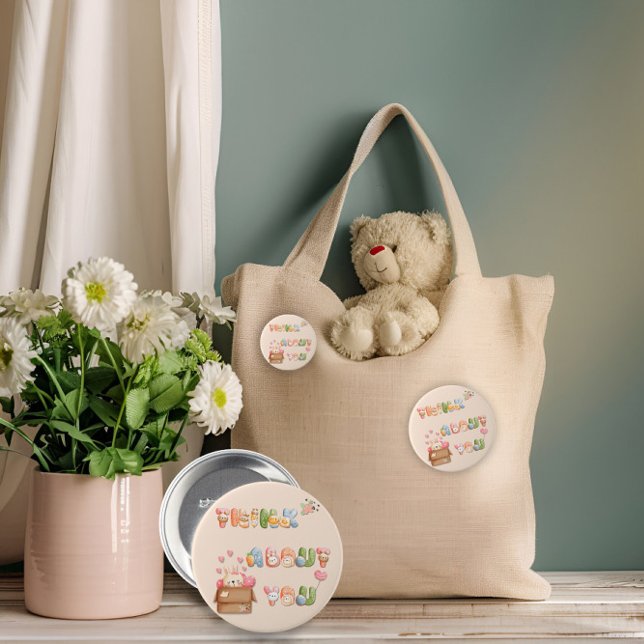 Niedlicher Valentinsknopf | Denken Sie über Sie na Button (Von Creator hochgeladen)