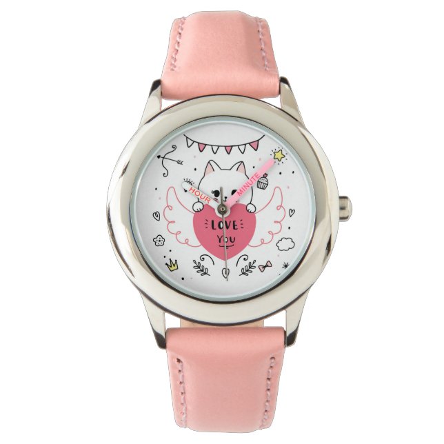 Niedlicher Valentinstag Armbanduhr (Vorderseite)