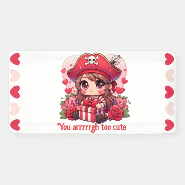 Niedlicher Valentinstag Banner (Horizontal)
