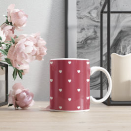 Niedlicher Valentinstag Burgunderherzen Kaffeetasse