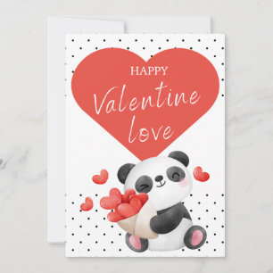 Niedlicher Valentinstag Card Baby Panda Herz Feiertagskarte