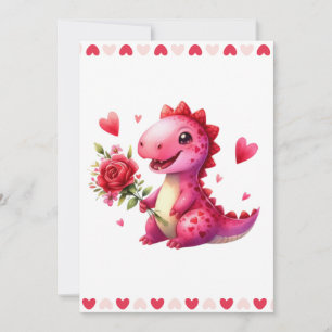 Niedlicher Valentinstag-Dinosaurier Feiertagskarte
