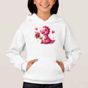 Niedlicher Valentinstag-Dinosaurier Hoodie