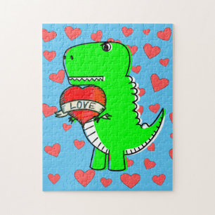 Niedlicher Valentinstag Dinosaurier Puzzle