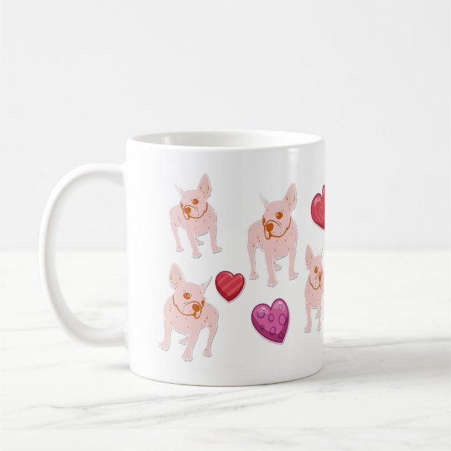 Niedlicher Valentinstag Englischer Bulldog-Lover-G Kaffeetasse (Links)