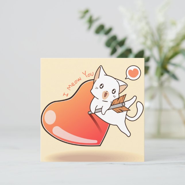 Niedlicher Valentinstag Feiertagskarte (Stehend Vorderseite)