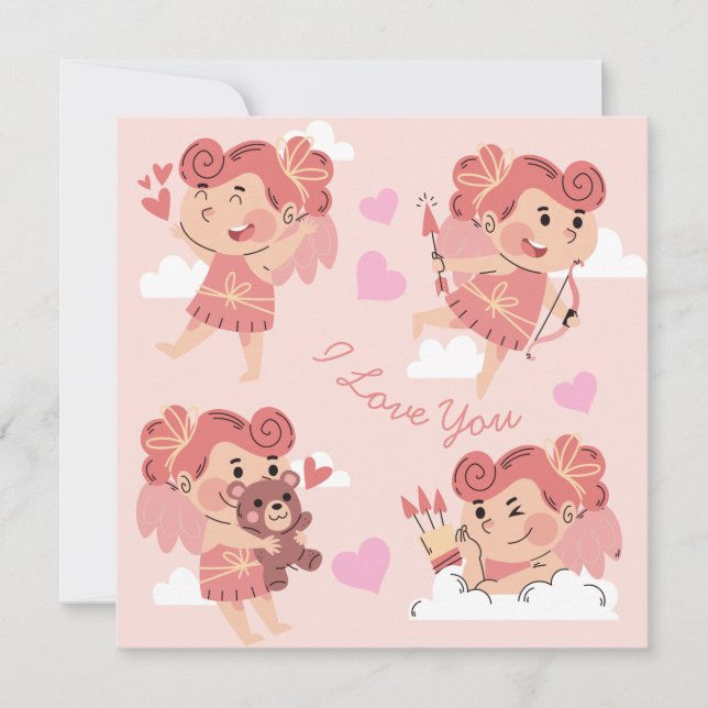 Niedlicher Valentinstag Feiertagskarte (Vorderseite)