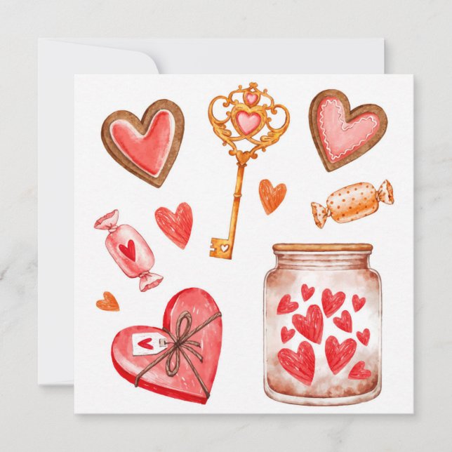 Niedlicher Valentinstag Feiertagskarte (Vorderseite)