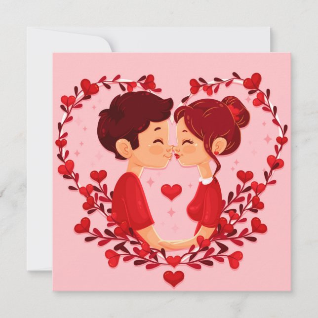 Niedlicher Valentinstag Feiertagskarte (Vorderseite)
