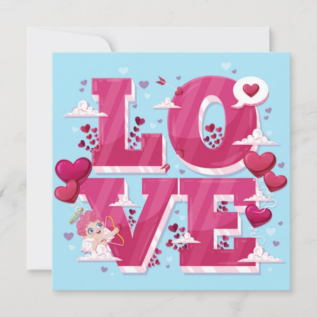 Niedlicher Valentinstag Feiertagskarte (Vorderseite)