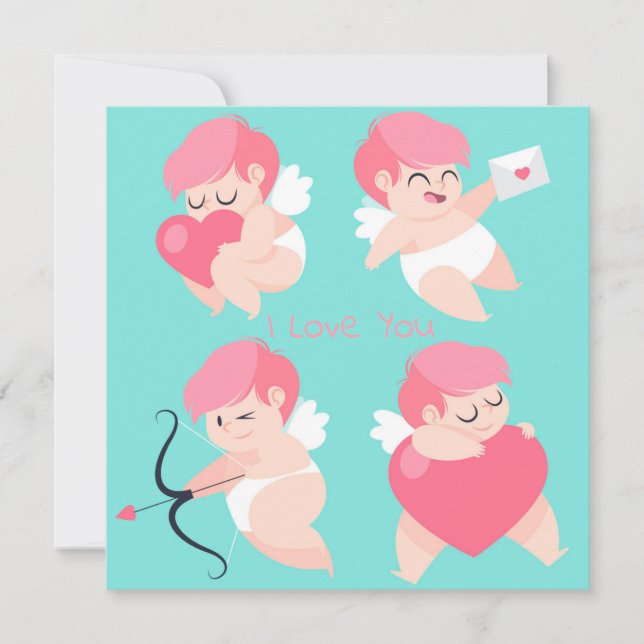 Niedlicher Valentinstag Feiertagskarte (Vorderseite)