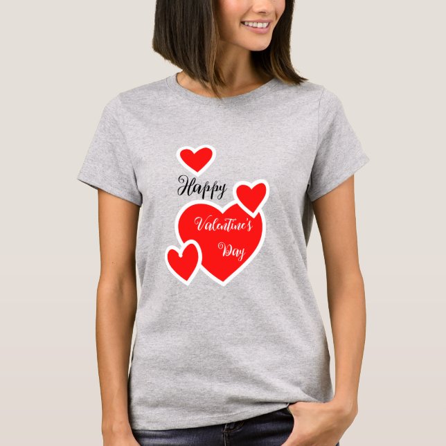 Niedlicher Valentinstag Frauenherz T-Shirt (Vorderseite)